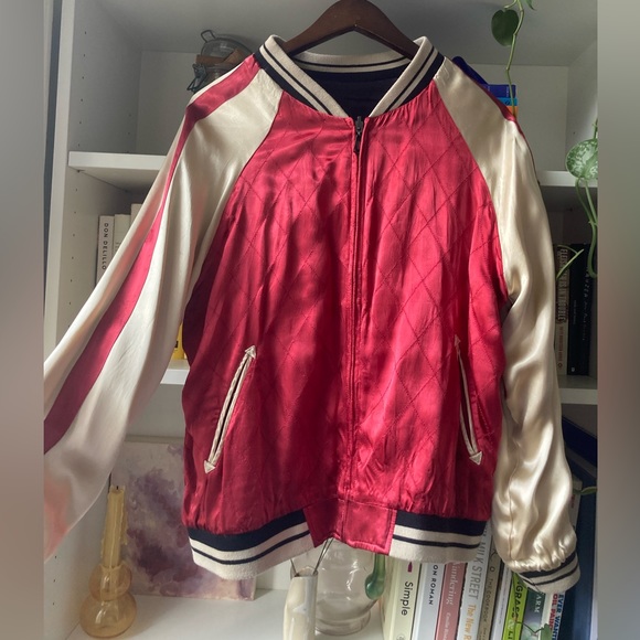 Reversible Embroidered Silk Bomber Jacket - Picture 5 of 9